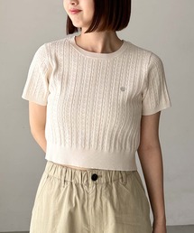 ワンポイントハリヌキニット
