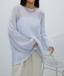 モヘアタッチルーズシアーニット