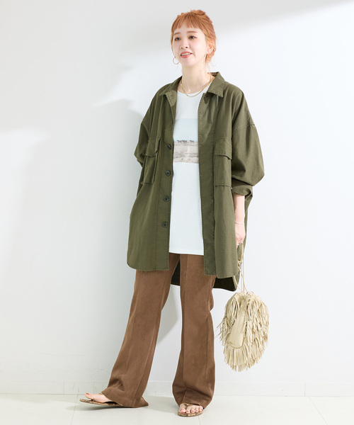 B.C STOCK（ベーセーストック）の「ウォッシャブル / ヌバック調フレアスリムパンツ（その他パンツ・レディース・ブラック/ブラウン・SMALL/MEDIUM）」の6枚目の写真