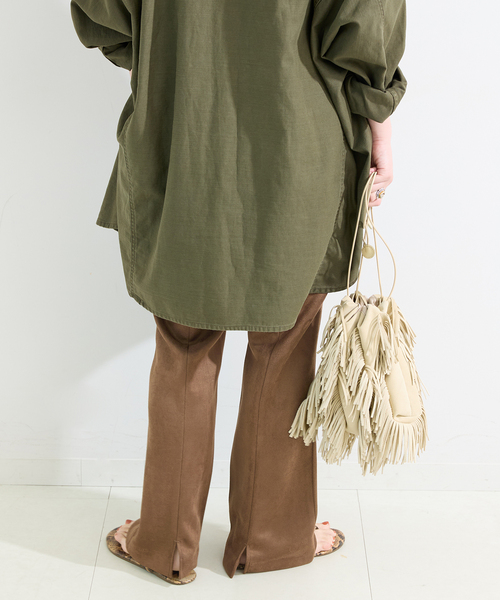 B.C STOCK（ベーセーストック）の「ウォッシャブル / ヌバック調フレアスリムパンツ（その他パンツ・レディース・ブラック/ブラウン・SMALL/MEDIUM）」の13枚目の写真
