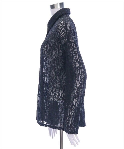 CLEAR BASIC（クリアベーシック）の「レース長袖オーバーシャツ[着心地抜群 レース 大人 モード]≪SS新作≫（シャツ/ブラウス・レディース・ブラック/オフホワイト・F）」の17枚目の写真