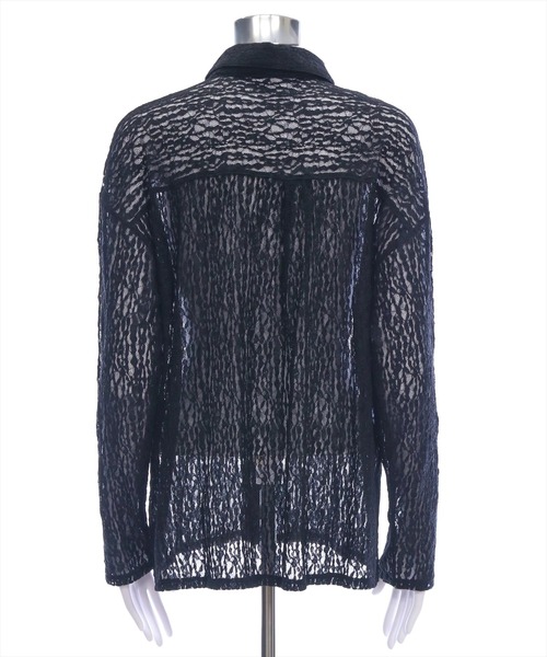 CLEAR BASIC（クリアベーシック）の「レース長袖オーバーシャツ[着心地抜群 レース 大人 モード]≪SS新作≫（シャツ/ブラウス・レディース・ブラック/オフホワイト・F）」の8枚目の写真