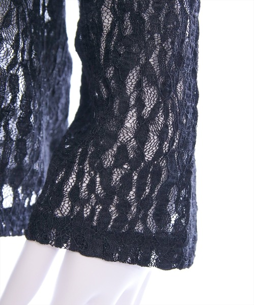 CLEAR BASIC（クリアベーシック）の「レース長袖オーバーシャツ[着心地抜群 レース 大人 モード]≪SS新作≫（シャツ/ブラウス・レディース・ブラック/オフホワイト・F）」の12枚目の写真