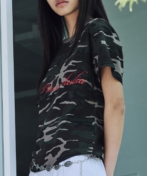 tシャツ A'GEM/9 × .kom 「PLACE STUDIO/プレイススタジオ」 Camo Soft the Place Lettering L A'GEM/9 × .kom 『PLACE STUDIO/プレイススタジオ』 Camo Soft