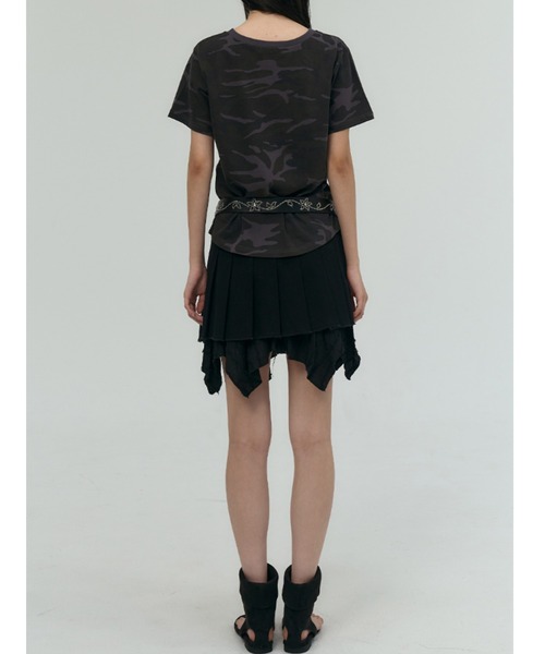 PLACE STUDIO(プレイススタジオ)の「A'GEM/9 × .kom 『PLACE STUDIO/プレイススタジオ』 Camo Soft the Place Lettering Logo Slim Fit Short Sleeve T-shirt/レタリングロゴ ショートスリーブTシャツ(Tシャツ/カットソー・レディース・グレー/カーキ・FREE)」の5枚目の写真