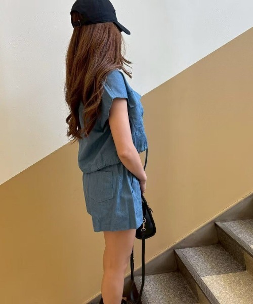 FOLKS THE LABEL シャツ ショートパンツ セットアップ FOLKS THE LABEL シャツ ショートパンツ セットアップ