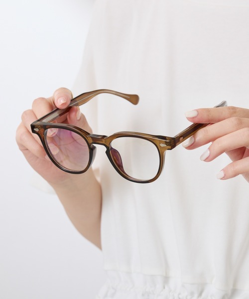 PAPILLONNER（パピヨネ）の「クリアフレームメガネ（メガネ・レディース・ブラウン・FREE）」の2枚目の写真