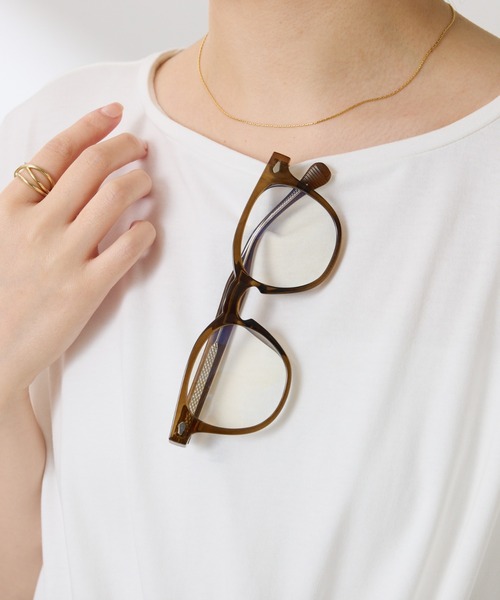 PAPILLONNER（パピヨネ）の「クリアフレームメガネ（メガネ・レディース・ブラウン・FREE）」の3枚目の写真