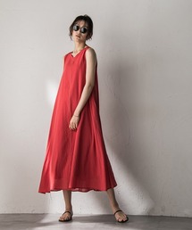 MAYSON GREY（メイソングレイ）の「麻調シアーラメステッチノースリーブワンピース≪手洗い可能≫（ワンピース）」