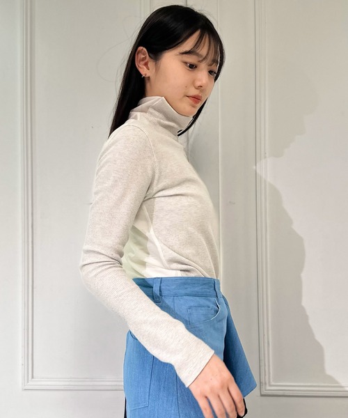 AVIE（アビィ）の「グリッターリブハイネック（Tシャツ/カットソー・レディース・シルバー/ブラック/ブロンズ・38）」の9枚目の写真