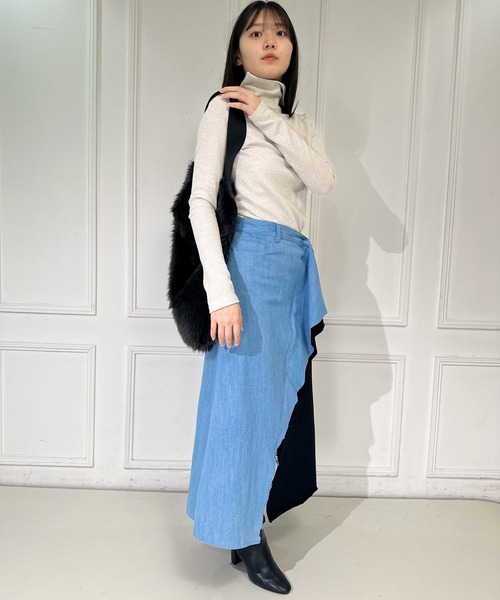 AVIE（アビィ）の「グリッターリブハイネック（Tシャツ/カットソー・レディース・シルバー/ブラック/ブロンズ・38）」の7枚目の写真