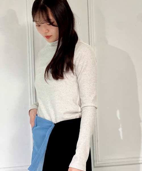 AVIE（アビィ）の「グリッターリブハイネック（Tシャツ/カットソー・レディース・シルバー/ブラック/ブロンズ・38）」の10枚目の写真