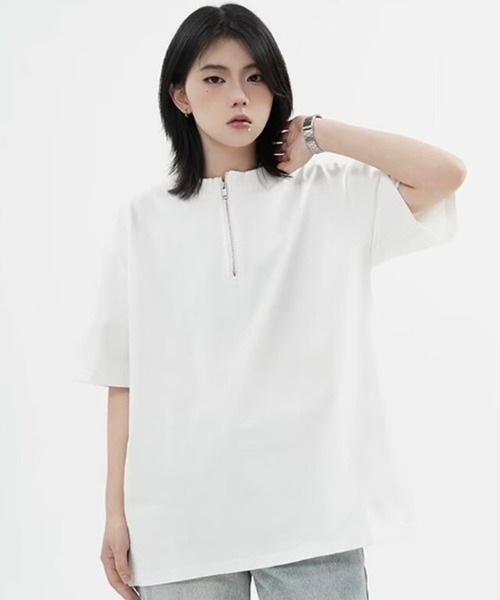 Theater code(シアターコード)の「Ribbed knit half-zip top / リブ編みニット ハーフジップトップス 2026年春夏(Tシャツ/カットソー・メンズ・ホワイト/アイボリー/ブラック・L/M)」の1枚目の写真
