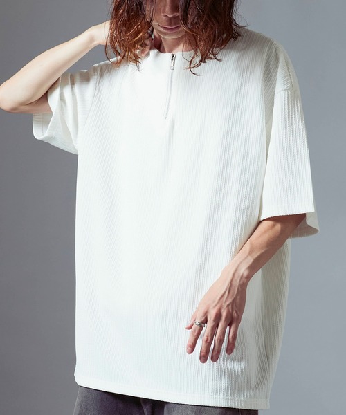 Theater code(シアターコード)の「Ribbed knit half-zip top / リブ編みニット ハーフジップトップス 2026年春夏(Tシャツ/カットソー・メンズ・ホワイト/アイボリー/ブラック・L/M)」の12枚目の写真