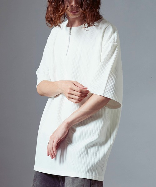 Theater code(シアターコード)の「Ribbed knit half-zip top / リブ編みニット ハーフジップトップス 2026年春夏(Tシャツ/カットソー・メンズ・ホワイト/アイボリー/ブラック・L/M)」の14枚目の写真