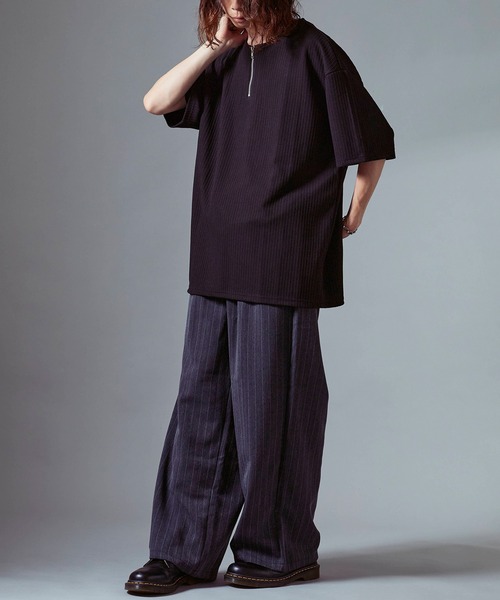 Theater code(シアターコード)の「Ribbed knit half-zip top / リブ編みニット ハーフジップトップス 2026年春夏(Tシャツ/カットソー・メンズ・ホワイト/アイボリー/ブラック・L/M)」の9枚目の写真
