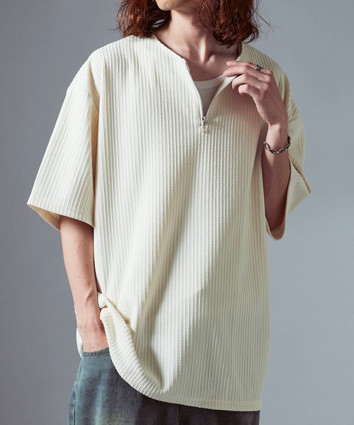 Theater code(シアターコード)の「Ribbed knit half-zip top / リブ編みニット ハーフジップトップス 2026年春夏(Tシャツ/カットソー・メンズ・ホワイト/アイボリー/ブラック・L/M)」の20枚目の写真