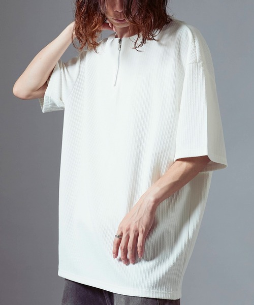 Theater code(シアターコード)の「Ribbed knit half-zip top / リブ編みニット ハーフジップトップス 2026年春夏(Tシャツ/カットソー・メンズ・ホワイト/アイボリー/ブラック・L/M)」の13枚目の写真