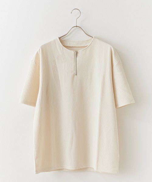 Theater code(シアターコード)の「Ribbed knit half-zip top / リブ編みニット ハーフジップトップス 2026年春夏(Tシャツ/カットソー・メンズ・ホワイト/アイボリー/ブラック・L/M)」の19枚目の写真