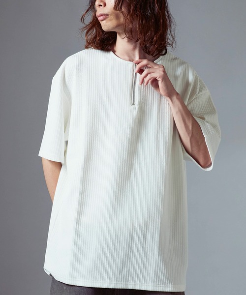 Theater code(シアターコード)の「Ribbed knit half-zip top / リブ編みニット ハーフジップトップス 2026年春夏(Tシャツ/カットソー・メンズ・ホワイト/アイボリー/ブラック・L/M)」の11枚目の写真