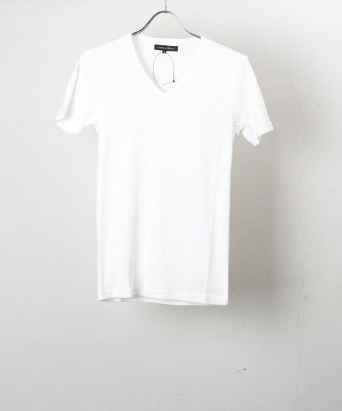 garsonwave(ギャルソンウェーブ)の「日本製テレコ半袖Vネックカットソー(GW)(Tシャツ/カットソー・メンズ・ブラック/グレー/ホワイト・S/M/L/LL)」の2枚目の写真