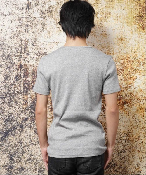 garsonwave(ギャルソンウェーブ)の「日本製テレコ半袖Vネックカットソー(GW)(Tシャツ/カットソー・メンズ・ブラック/グレー/ホワイト・S/M/L/LL)」の12枚目の写真