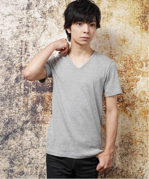 garsonwave(ギャルソンウェーブ)の「日本製テレコ半袖Vネックカットソー(GW)(Tシャツ/カットソー・メンズ・ブラック/グレー/ホワイト・S/M/L/LL)」の10枚目の写真