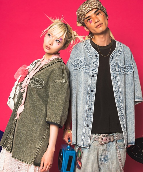 LTR DEPTH（レイターデプス）の「LTR DEPTH/ベースボールデニムグラフィックシャツ（シャツ/ブラウス・メンズ・カーキ/スカイブルー・LARGE/MEDIUM）」の18枚目の写真