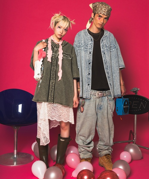 LTR DEPTH（レイターデプス）の「LTR DEPTH/ベースボールデニムグラフィックシャツ（シャツ/ブラウス・メンズ・カーキ/スカイブルー・LARGE/MEDIUM）」の21枚目の写真