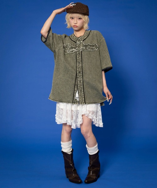 LTR DEPTH（レイターデプス）の「LTR DEPTH/ベースボールデニムグラフィックシャツ（シャツ/ブラウス・メンズ・カーキ/スカイブルー・LARGE/MEDIUM）」の14枚目の写真