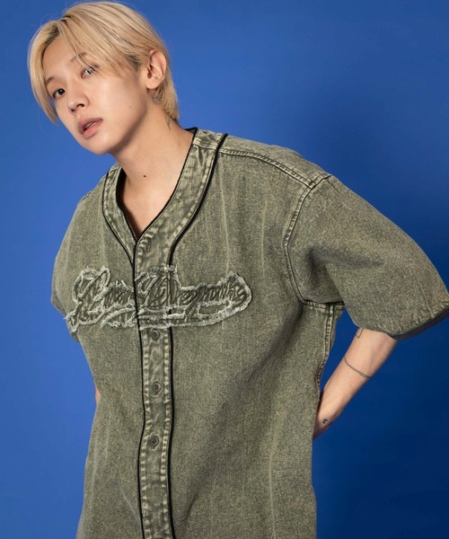 LTR DEPTH（レイターデプス）の「LTR DEPTH/ベースボールデニムグラフィックシャツ（シャツ/ブラウス・メンズ・カーキ/スカイブルー・LARGE/MEDIUM）」の7枚目の写真