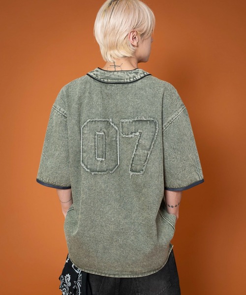 LTR DEPTH（レイターデプス）の「LTR DEPTH/ベースボールデニムグラフィックシャツ（シャツ/ブラウス・メンズ・カーキ/スカイブルー・LARGE/MEDIUM）」の22枚目の写真