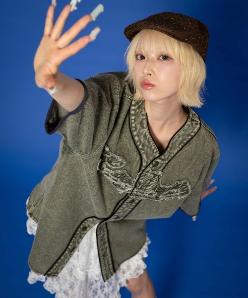 LTR DEPTH（レイターデプス）の「LTR DEPTH/ベースボールデニムグラフィックシャツ（シャツ/ブラウス・メンズ・カーキ/スカイブルー・LARGE/MEDIUM）」の11枚目の写真