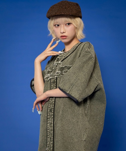 LTR DEPTH（レイターデプス）の「LTR DEPTH/ベースボールデニムグラフィックシャツ（シャツ/ブラウス・メンズ・カーキ/スカイブルー・LARGE/MEDIUM）」の13枚目の写真