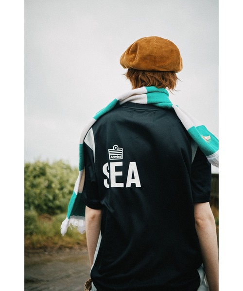 WIND AND SEA(ウィンダンシー)の「Admiral x WDS S/S Game Shirt(Tシャツ/カットソー・メンズ・ホワイト/ネイビー・M/L/S)」の4枚目の写真