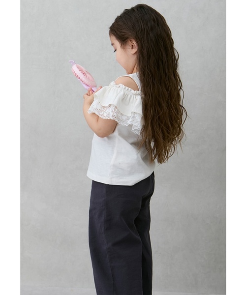 petit main(プティマイン)の「【リンク】サイドレースワイドパンツ(キッズ)(その他パンツ・キッズ・チャコール/ホワイト系/ライトピンク・90cm/80cm/100cm/110cm/130cm/120cm)」の17枚目の写真