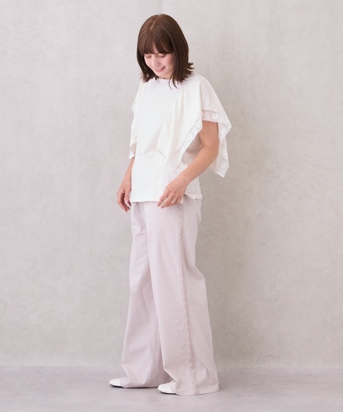 petit main(プティマイン)の「【リンク】サイドレースワイドパンツ(キッズ)(その他パンツ・キッズ・チャコール/ホワイト系/ライトピンク・90cm/80cm/100cm/110cm/130cm/120cm)」の18枚目の写真