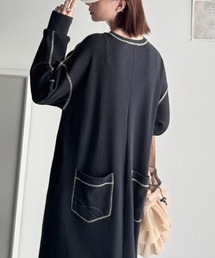 Java（ジャバ）の「《JaVaジャバコラボ》後姿が可愛い◎配色ステッチワッフルロングワンピース（長袖）（ワンピース）」