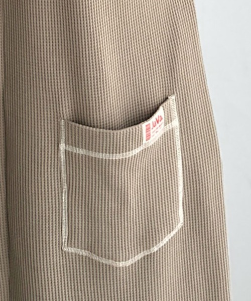 Java(ジャバ)の「【9月上旬再入荷!予約受付中】《JaVaジャバコラボ》後姿が可愛い◎配色ステッチワッフルロングワンピース(長袖)(ワンピース・レディース・ネイビー/モカ/ブラック/ブラウン・X-LARGE/SMALL/MEDIUM/LARGE)」の5枚目の写真