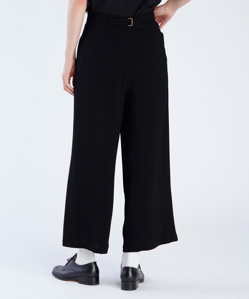 agnes b.（アニエスベー）の「ブラック トリアセテート クレープ パンツ "Tyra"（その他パンツ・レディース・ブラック・38/36）」の4枚目の写真