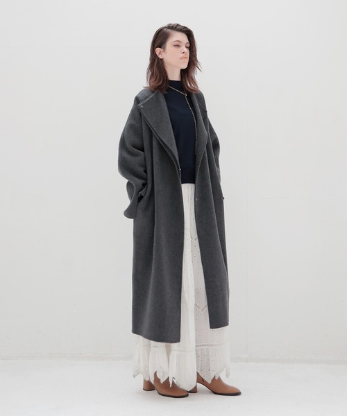 DRESSLAVE(ドレスレイブ)の「18G soft sheer mockneck pull(18ゲージソフトシアーモックネックプルオーバー)(ニット/セーター・レディース・ホワイト/オレンジ/ネイビー・38)」の11枚目の写真