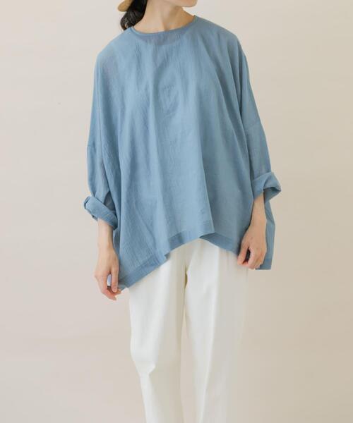 新品タグ付き　かぐれ　ソフトローンシアーワイドプルオーバー　IVORY ソフトローンシアーワイドプルオーバー（シャツ/ブラウス）｜かぐれ