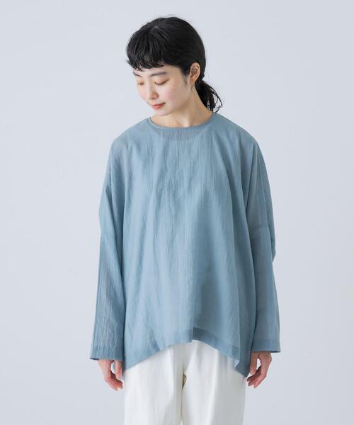 美品【完売商品】かぐれ　ソフトローンシアーワイドプルオーバー　IVORY ソフトローンシアーワイドプルオーバー（シャツ/ブラウス）｜かぐれ