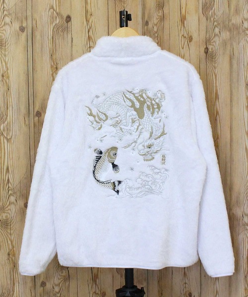 TopIsm(トップイズム)の「刺繍入り スタンドフルジップ フリースジャケット(ブルゾン・メンズ・ブラック系1/ブラック系3/ホワイト系4/ネイビー系1/ホワイト系1/ホワイト系2/ネイビー系4/ブラック系5/ネイビー系5/ネイビー系3/ブラック系2/ネイビー系2/ホワイト系3/ブラック系4/ホワイト系5・L/XL/M)」の3枚目の写真