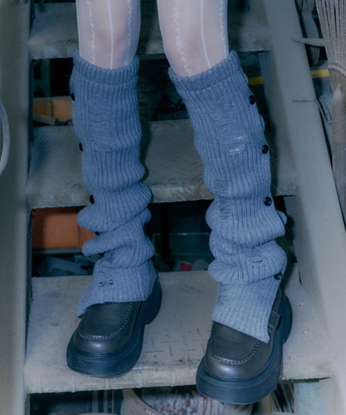 DTYYPE(ドタイプ)の「ダメージルーズソックス/レッグカバー/ウォーマー(レッグウォーマー・レディース・ブラック/グレー/ホワイト・FREE)」の7枚目の写真