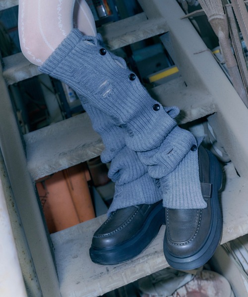 DTYYPE(ドタイプ)の「ダメージルーズソックス/レッグカバー/ウォーマー(レッグウォーマー・レディース・ブラック/グレー/ホワイト・FREE)」の8枚目の写真