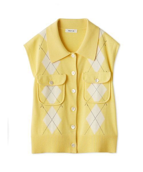 【新品タグ付】FRAY I.D　フレイアイディー　ポロカラーノースリニットジレ FRAY I.D｜ノースリポロニットジレ | Rakuten Fashion(楽天