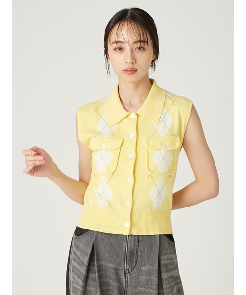 【9月11日までの出品】FRAY I.D　ポロカラーノースリニットジレ ノースリポロニットジレ（ニット/セーター）｜FRAY I.D（フレイ