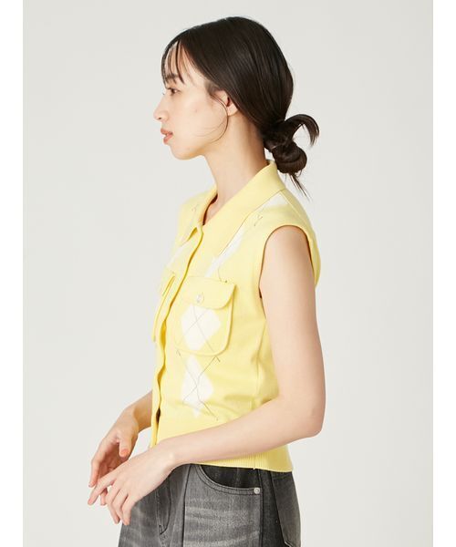 fray i.d ノースリポロニットジレ ノースリポロニットジレ(ニット)｜トップス｜FRAY I.D（フレイ