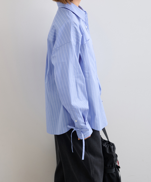 U by SPICK&SPAN(ユーバイスピックアンドスパン)の「リボンスリーブオーバーシャツ(シャツ/ブラウス・レディース・ホワイト/サックスブルー・FREE)」の20枚目の写真
